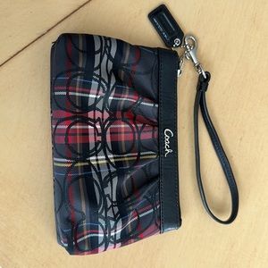 Coach Plaid Wristlet